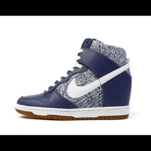 NIKE Dunk Sky Hi Wedge LIBERTY OF LONDON Womens 7 Blue Floral Shoes
